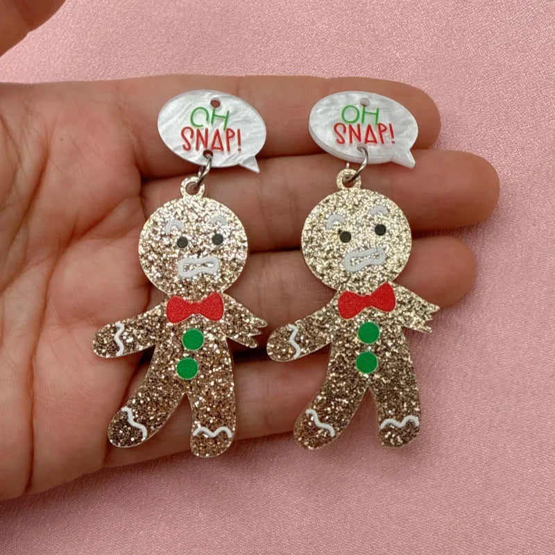 10pcs Cute Christmas Gingerbread Man Pendant, DIY Jewelry Accessories Making Earrings, Necklace, Keychain
