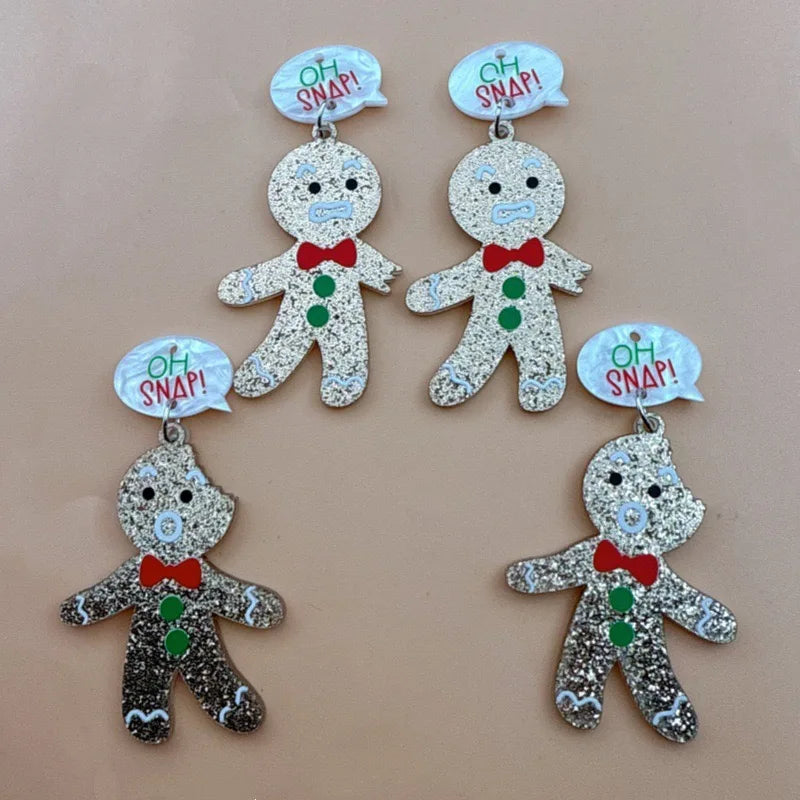 10pcs Cute Christmas Gingerbread Man Pendant, DIY Jewelry Accessories Making Earrings, Necklace, Keychain