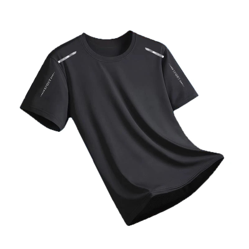 Ice Silk Running Shirts Men Loose Printing Short Sleeve Top Basketball Gym Sportswear For Male Fitness Workout Quick Dry Tee