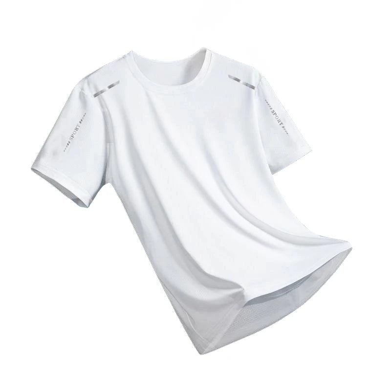 Ice Silk Running Shirts Men Loose Printing Short Sleeve Top Basketball Gym Sportswear For Male Fitness Workout Quick Dry Tee