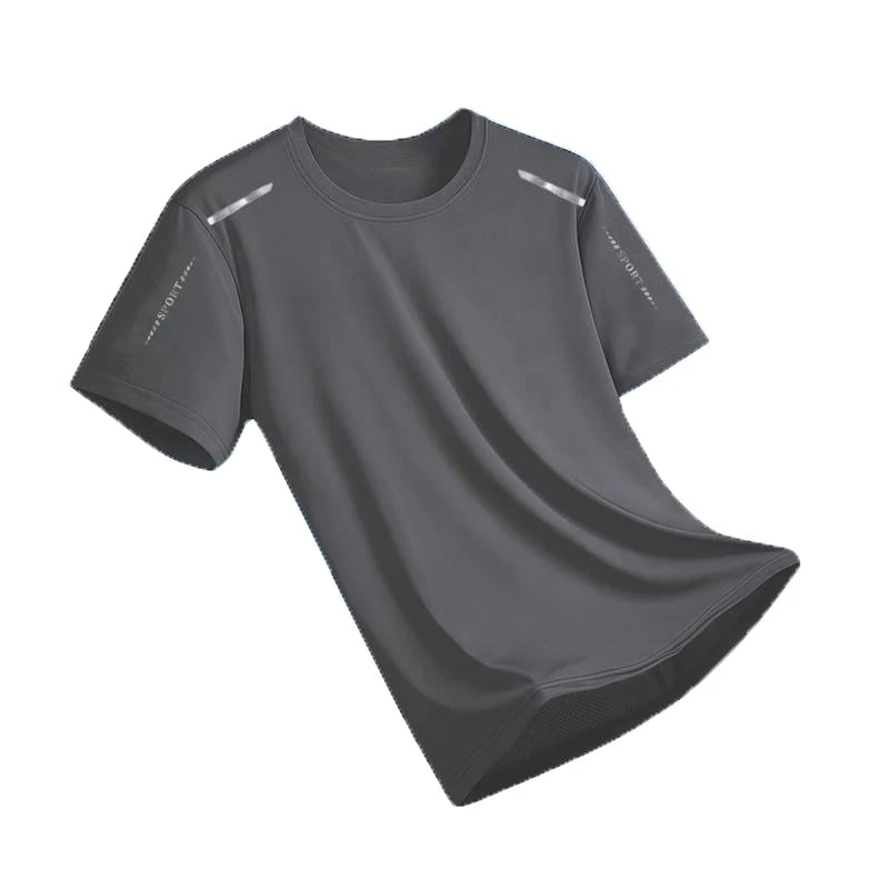 Ice Silk Running Shirts Men Loose Printing Short Sleeve Top Basketball Gym Sportswear For Male Fitness Workout Quick Dry Tee