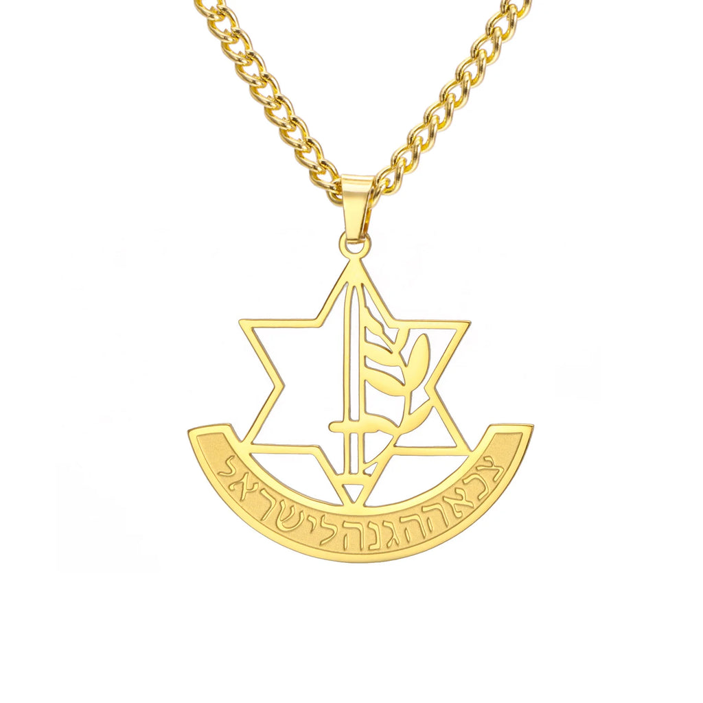 Minimalist Star of David Pendant Necklace Stainless Steel Hollow Moon Tree of Life Lion Religious Jewish Jewelry for Women Men