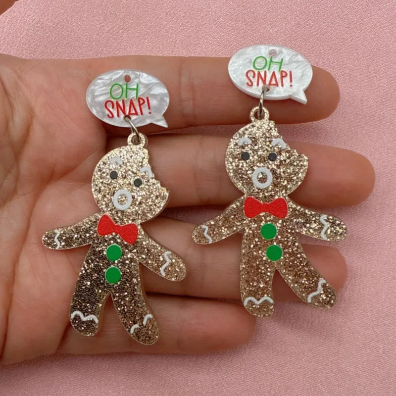 10pcs Cute Christmas Gingerbread Man Pendant, DIY Jewelry Accessories Making Earrings, Necklace, Keychain