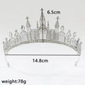 Wednesday's Theme Gothic Niche Vintage Crown - Alloy Crown with Rhinestones - Dark Headpiece Accessory